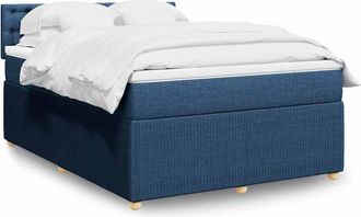 vidaXL Vidaxl - Cama Box Spring Con Colch&oacute;n Tela Azul 160x200 Cm