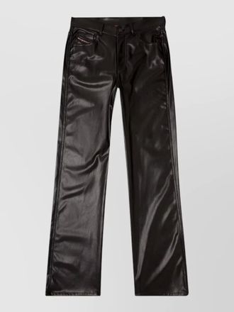 Diesel faux leather high-rise wide-leg trousers