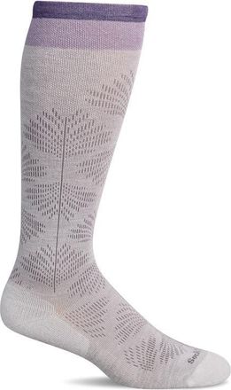 Sockwell Full Floral Wide Calf Compression Socks in Natural at Nordstrom, Size Small/medium