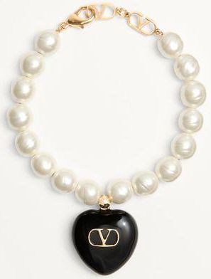 Valentino Garavani Coeur Royal Bracelet In Metal, Enamel And Beads Wo