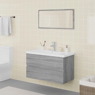 Berkfield Home Bathroom Furniture Set Grey Sonoma Engineered Wood