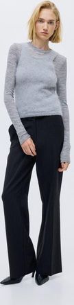 H&M Bootcut Trousers in Dark Gray/pinstriped at Nordstrom, Size 12