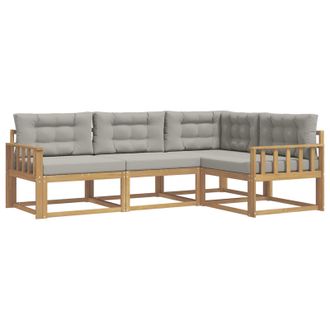 vidaXL Conjunto De Sof&aacute;s De Exterior 3 Pcs Blanco Y Gris Claro Vidaxl