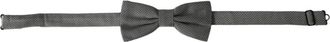 Dolce & Gabbana Bowties, male, Gray, Size: ONE SIZE Grey Silk Patterned Adjustable Neck Mens Bow Tie