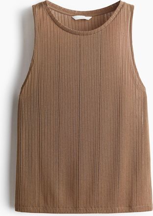 H&M Tanktop in Rippstrick - Beige