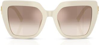 Dolce & Gabbana 54mm Square Sunglasses in Cream /Brown Silver at Nordstrom