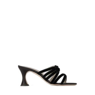Manolo Blahnik Clementel Mules - Dames - Schoenen - Zwart - Maat: 41 EU Satijn