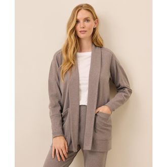 Pact Organic Cotton Airplane Wrap Cardigan in Deep Taupe Heather at Nordstrom, Size Xx-Large