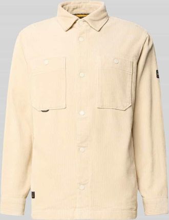 Camel Active Regular Fit Freizeithemd in Cord-Optik in Offwhite Melange, Größe 3XL