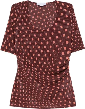 Stella McCartney Tops, Dames, Rood, L, Denim, Scoop Neck Top