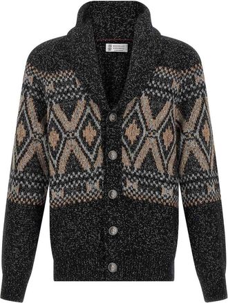 Brunello Cucinelli Geometric Jacquard Cardigan
