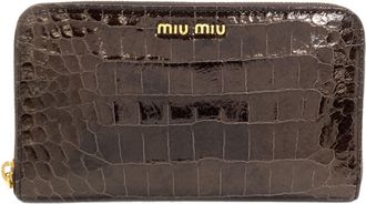 Miu Miu Black Leather Long Wallet (Bi-Fold) (Pre-Owned)