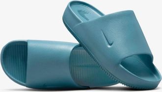 Nike Calm FD4116-005 Sandals Mens Smokey Blue Round Toe Slip On Slides TF8637