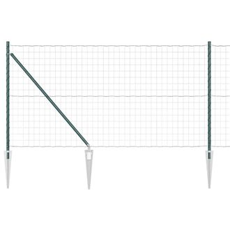 Berkfield Home Euro Fence with 13 Spike Posts 1x25 m Galvanised Steel Green