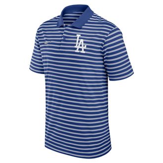 Nike Los Angeles Dodgers Striped Victory Nike Mens Dri-FIT MLB Polo in Blue | 02LX0IRULD-JDC