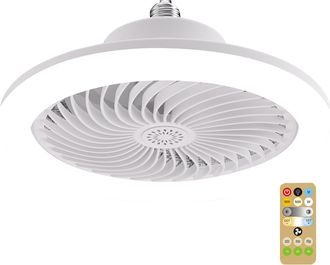 OEM Ventilador De Dormitorio Inteligente Con Control Remoto Led, Modelo Grande, Iluminaci&oacute;n Ambiental Regulable, Base E27, Difusor De Aceites Esenciales, 