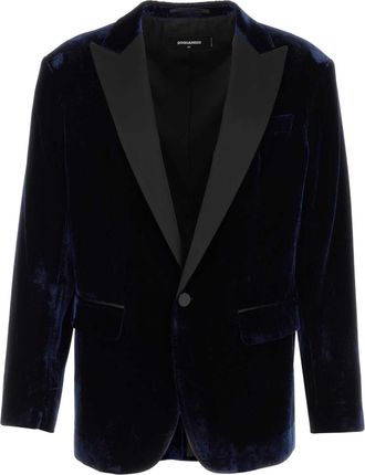 Dsquared2 Midnight Blue Velvet Blazer