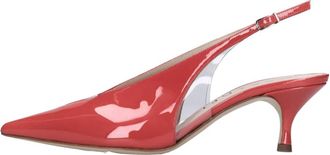 Casadei Slingback Pump in lakleer en plexi - Dames - Pumps - Rood - 37 EU - Leer - Schoenen
