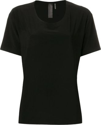 Norma Kamali Zwarte Trui Korte Mouw Polyester - Dames - T-shirts - Zwart - XS - Polyester - Tops