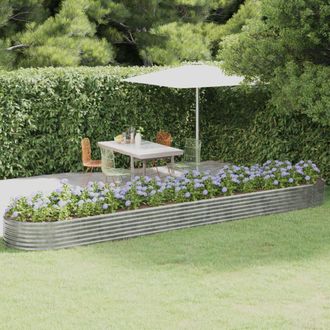 vidaXL Jardinera Arriate Acero Galvanizado Plata 507x100x36 Cm Vidaxl