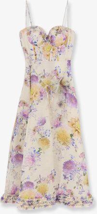 Zimmermann Vestito midi Luna in misto seta e lino - ZIMMERMANN - gender_Woman