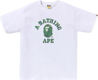 A Bathing Ape Bitmap College Tee White 1K80-110-039-WHITE