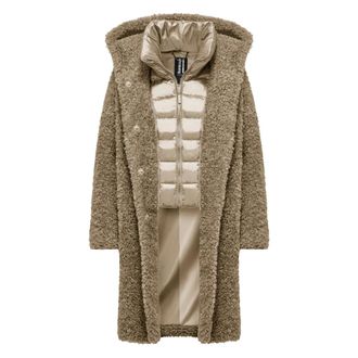 Bomboogie Cappotto monopetto in ecopelliccia - - Coats - Donna - Beige - XS