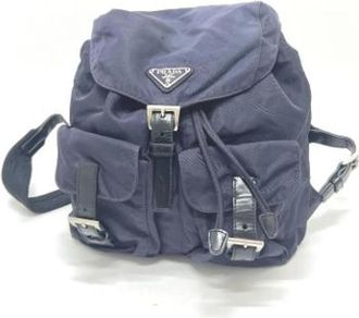 Prada Pre-owned Vintage Rugzak - unisex - Vintage Rugzakken - Blauw - ONE Size - Leer - Vintage