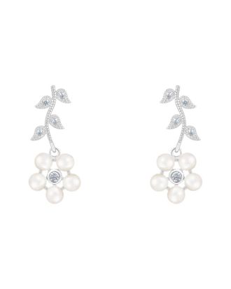 Splendid Pearls Silver 4-6mm Pearl Earrings