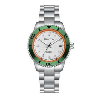 Heritor Bexley Automatic Divers Watch in Green Silver at Nordstrom