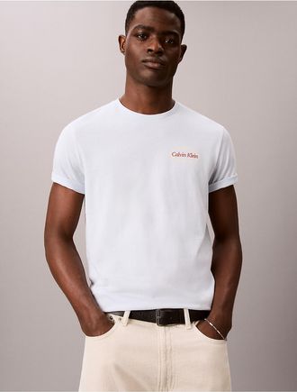 Calvin Klein Jeans Calvin Klein Mens Diner Calvin Klein Graphic Logo Tee - Light/Pastel Blue - 2XL