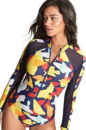 Panache Womens Puglia Grace Long Sleeve Swimsuit - Multicolour Polyamide - Size Small