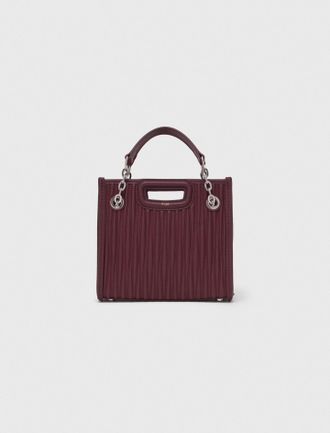 Maje Mini Quilted Leather Tote Bag - Wine Lees - Maje