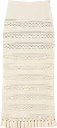 Twin-Set Knit Skirt with Punched Detailing