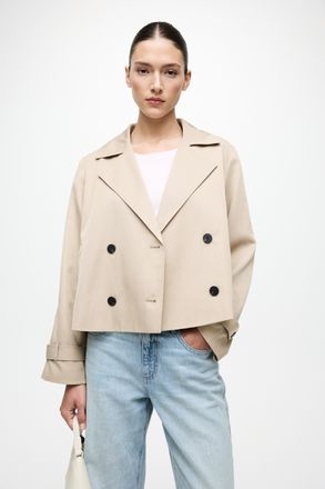 Vila Kurzmantel VILA VIADDISON L/S SHORT JACKET - NOOS, Damen, Gr. 34, savannah tan, Web, Obermaterial: 100% Polyester, unifarben, regular fit kurz, M&auml;ntel