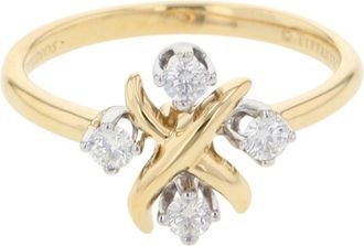 Tiffany & Co. Gold Silver Yellow Gold (18K) Platinum 950 Anniversary Ring (Pre-Owned)