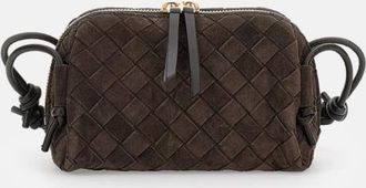 Bottega Veneta Dark Brown Interciatto Crossbody Bag