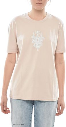 Givenchy Beige Graphic Crew Neck T-Shirt