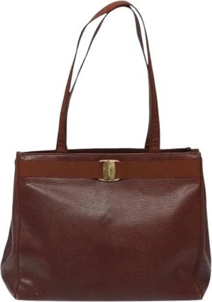 Ferragamo Pre-owned Tote Bags, female, Brown, Size: ONE SIZE Pre-owned Tote Bag