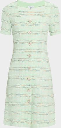 Misook Textured Plaid Knit Sweater Dress