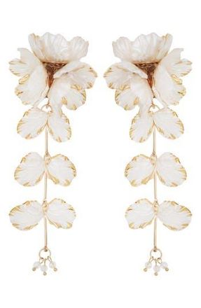 Panacea Linear Flower Earrings in White at Nordstrom Rack