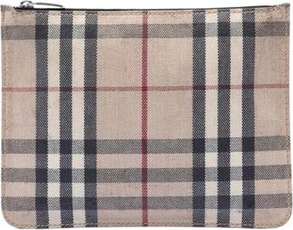 Burberry Pre-owned Canvas Pouch - Dames - Vintage Clutch - Beige - ONE Size - Vintage