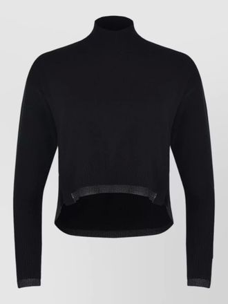 Pinko mock neck cropped sweater long sleeves ribbed
