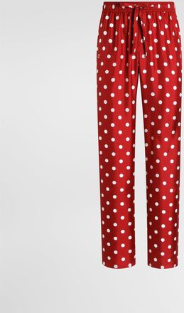 Dolce & Gabbana Polka Dot-print Vanity Silk Twill Trousers - Man Pants And Shorts Multicolor 44