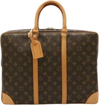 Louis Vuitton Pre-owned Handbags, male, Brown, Size: ONE SIZE Pre-owned Porte-Documents Voyage Monogram Briefcase