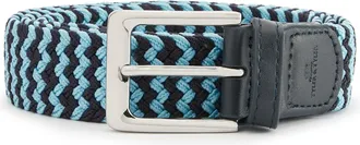 Oliver Brown Tyler and Tyler Belt - Blue and Light Blue Zig Zag