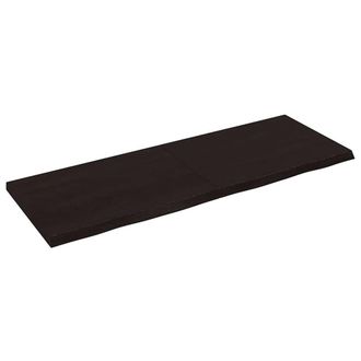 Berkfield Home Table Top Dark Grey 140x50x(2-4) cm Treated Solid Wood Oak