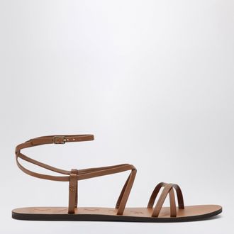 Maneb&igrave; Cuoio smooth leather crossover sandals