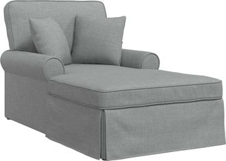 vidaXL Chaise Lounge Con Falda 3 Uds. Gris Claro Tela 91 X 157 X 91 Cm Vidaxl
