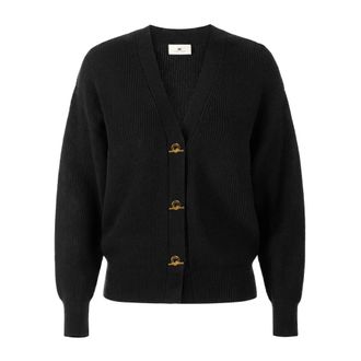 Elisabetta Franchi Dames, Truien, Zwart, Maat: 2XL Viscose